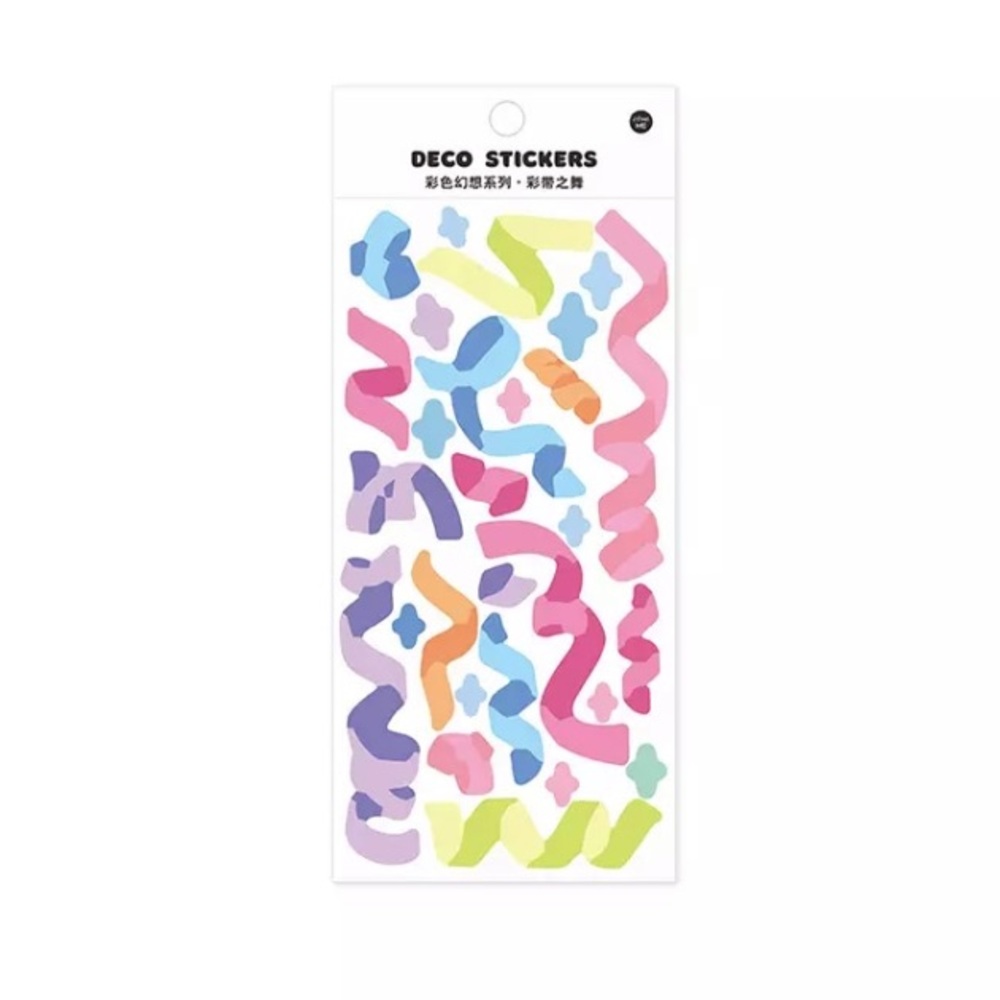 NEW Colourful Ribbon Deco Sticker Sheet (Mini Size)